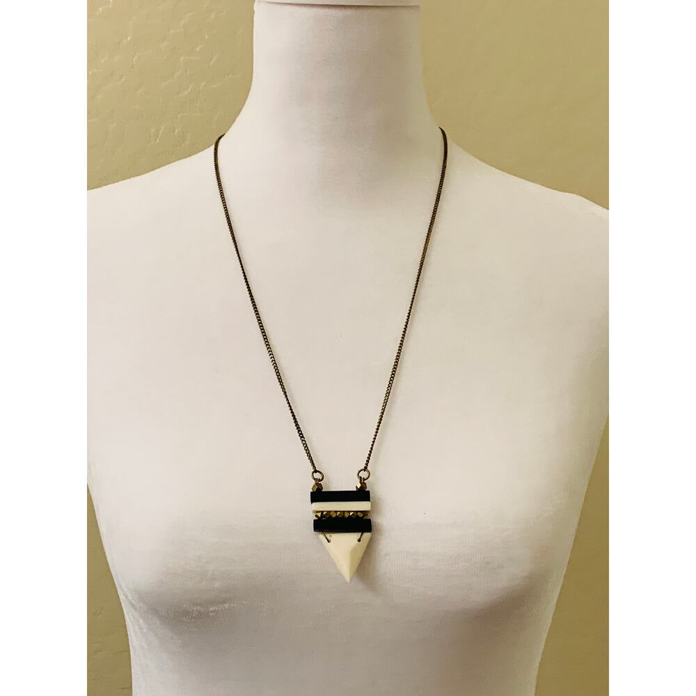 ME to WE Pendant Necklace, Triangle Point, Adjustable Length, 24" Long Chain